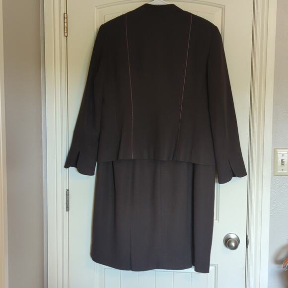 Vintage Created for Mary Kay by Brookhurst, Inc. Brown Wool Dress & Jacket 16R - Picture 4 of 16